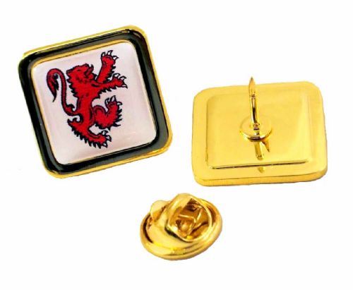 Superior Badge 16mm square gold clutch and printed dome